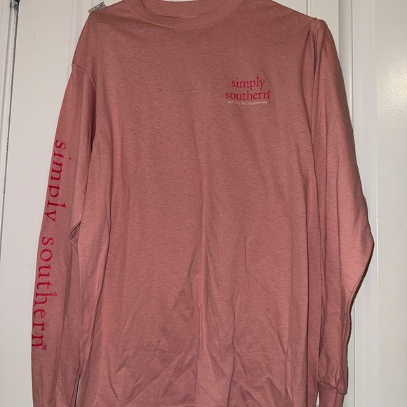 Simply Southern Long Sleeve Tee in Soft Pink - Picture 2 of 12